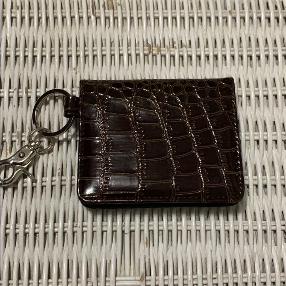 Keychain wallet, brown snakeskin